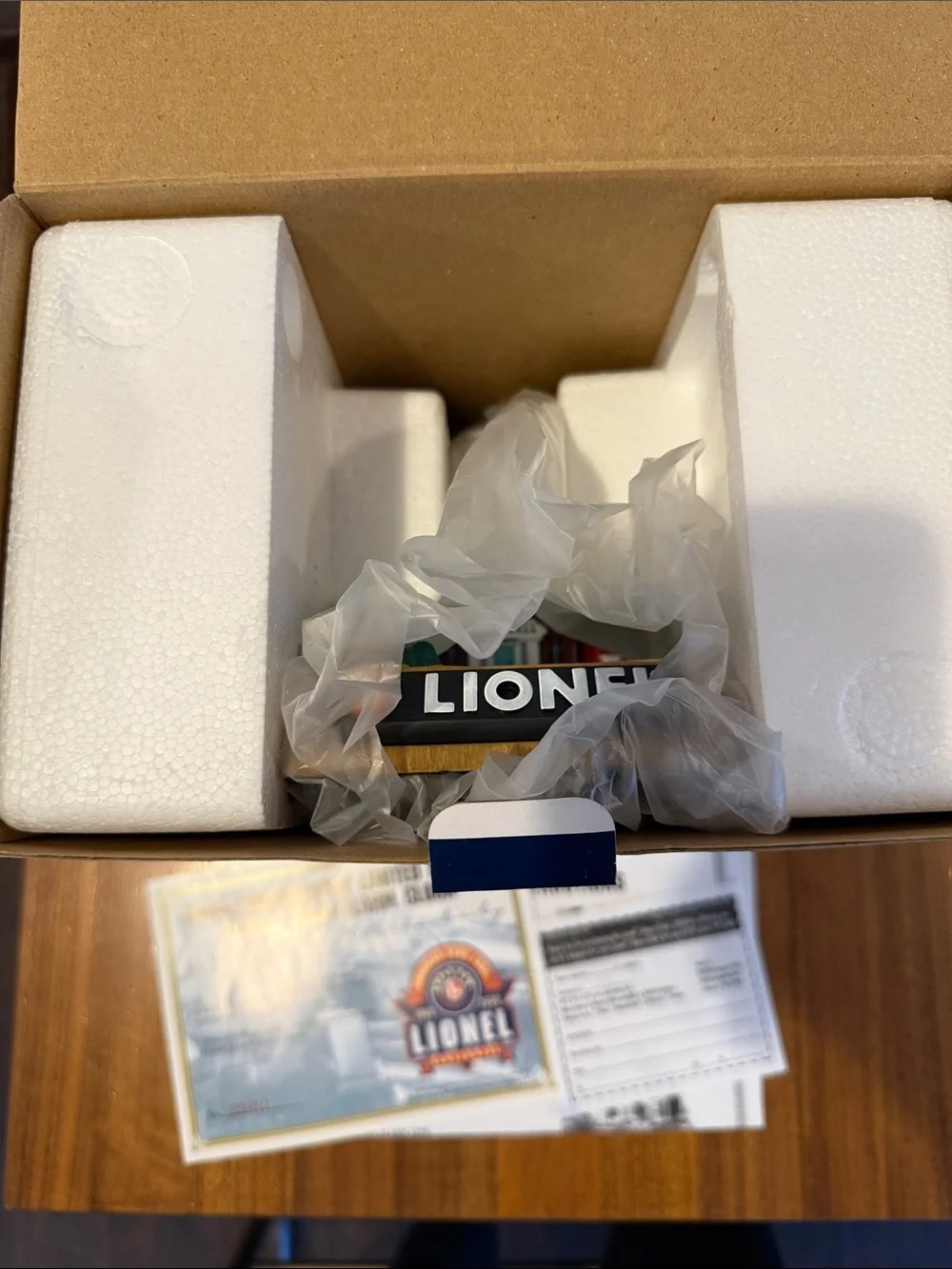 New in box LIONEL 100th Anniversary Talking Train Alarm Clock Complete Set